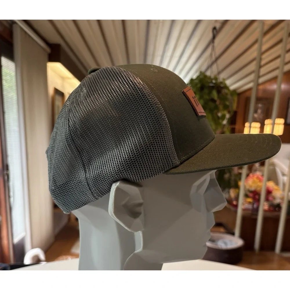 iTOOLco Green Trucker Hat Snapback Mesh Cap Leather Patch‎ Logo One Size OSFM